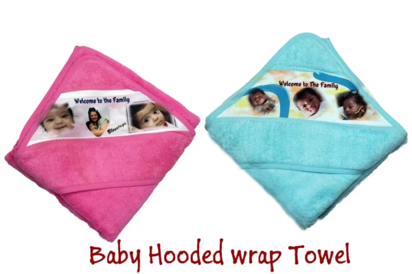 Personalised Baby Hooded Wrap Towel - Image 3