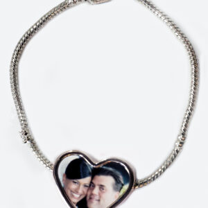 customised heart photo braclet