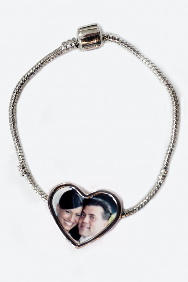 customised heart photo braclet