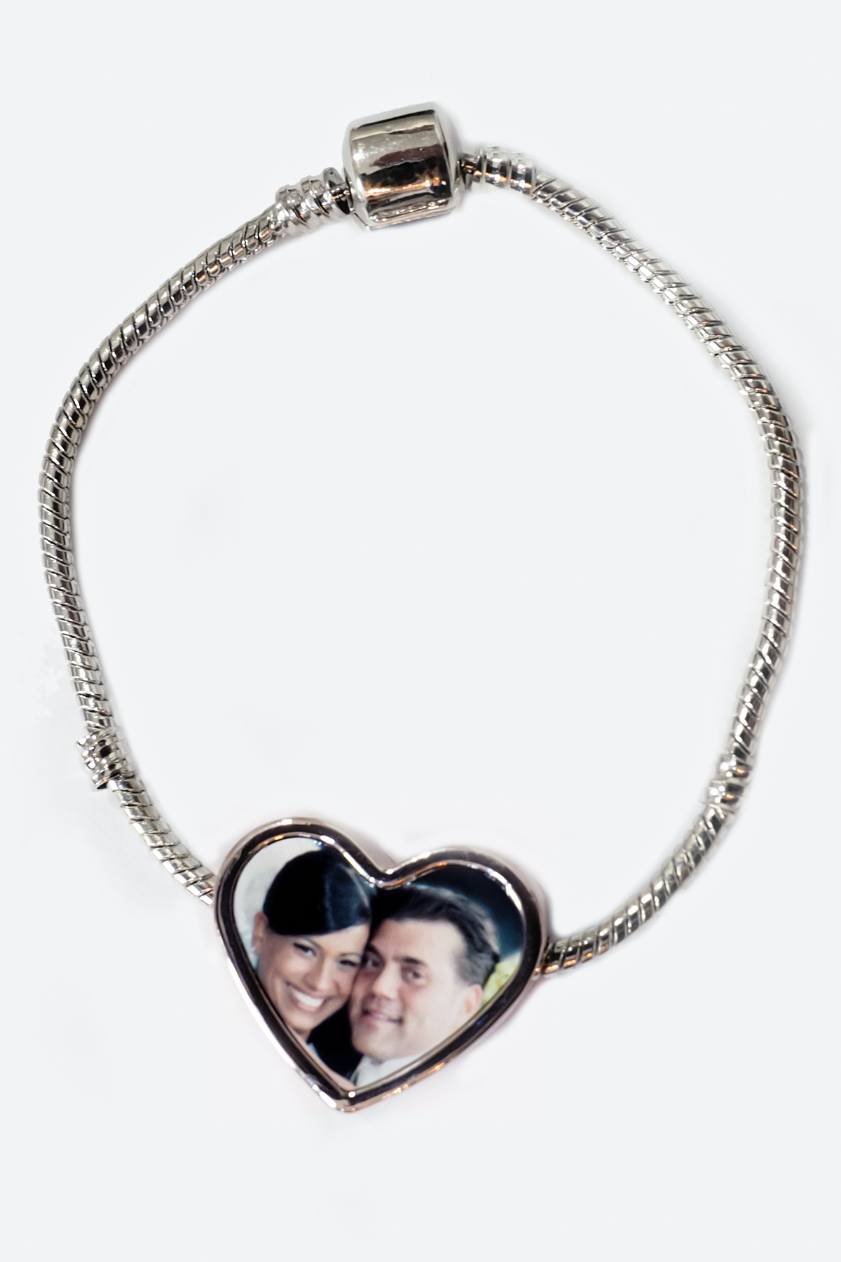 customised heart photo braclet